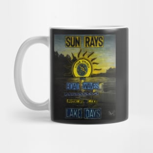 Sun Rays Boat Waves Lake Days Mug